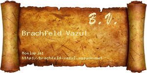 Brachfeld Vazul névjegykártya
